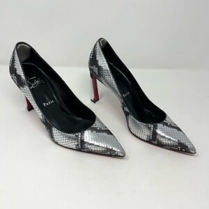 Christian Louboutin Condora Metallic Snake Embossed Leather Pointed Poe size 38